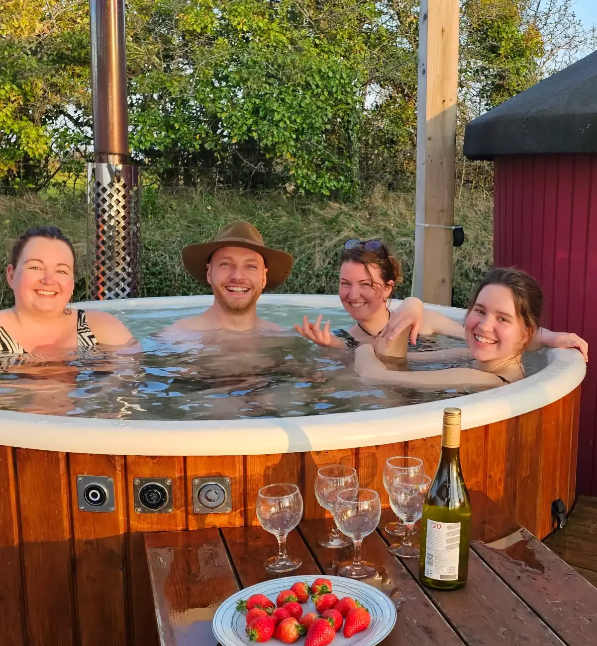 Adults in hot tubs at Willowbrook