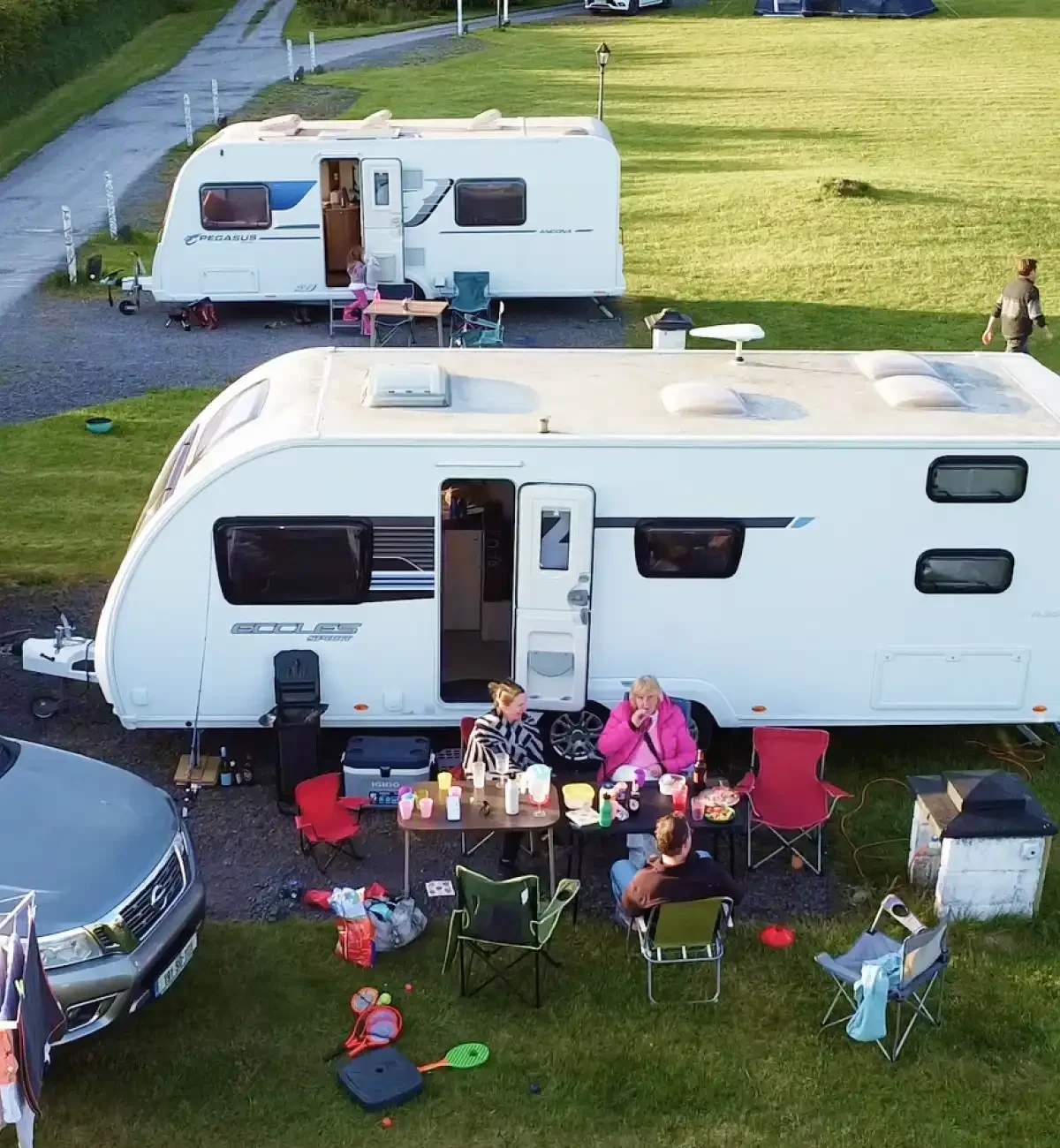 Drone view of campsite