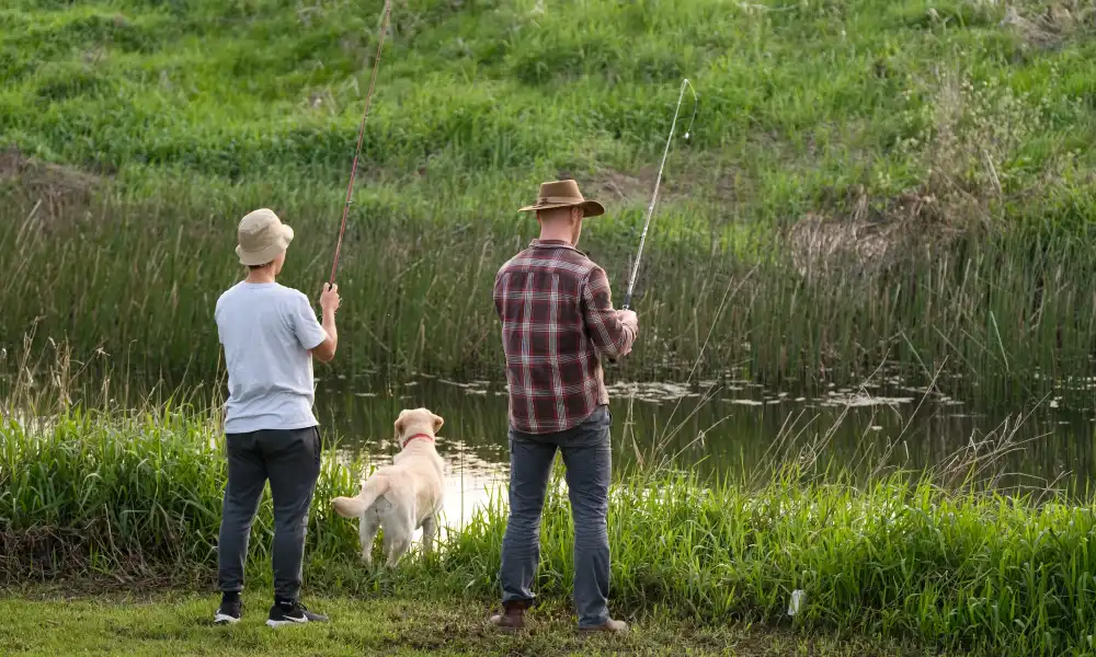 Visitors enjoying fishing